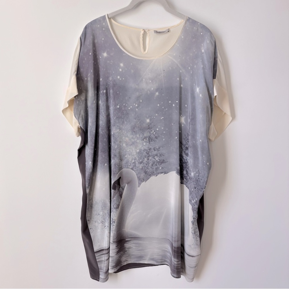 Emma Cook Oversized Silk Swan Tunic Blouse